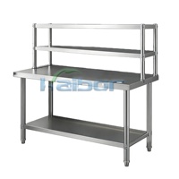 Table de préparation alimentaire en acier inoxydable de qualité supérieure pour cuisine commerciale, acier inoxydable 201/304, plan de travail pour hôtels