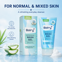 Gel nettoyant rafraîchissant Balry avec 10% d'aloe vera, nettoyant visage doux légèrement moussant avec complexe hydro, 150 ml