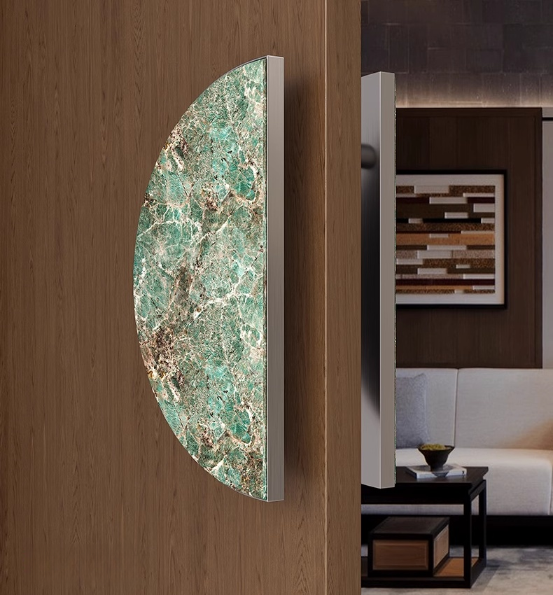 Marbre vert Amazon naturel + argent brossé