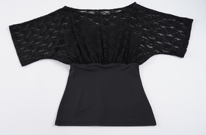 Blusa de Moda para Mujer, de Encaje, con Estampado Digital, Transpirable, de Dos Piezas, de Media Manga, Estilo Dulce y Casual para Verano - Product Image 2