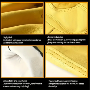 羊皮皮革耐热耐用工作手套手套男士园艺植树修车工地搬家 - Product Image 6