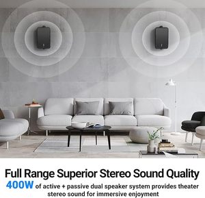 Haut-parleurs audio sans fil étanches <span class=keywords><strong>Inwa</strong></span> Outdoor pour montage mural actif/passif, 10-30W, compatibles avec application, micro intégré - Product Image 3