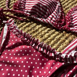 Cute Holiday Women Beachwear Stripes Backless Bra Bikini Bathing <strong>Suits</strong> <strong>Sexy</strong> 3 Piece Bathing <strong>Suit</strong> Bikini Glam for Women Fashion - Product Image 6