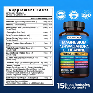 Suplemen Magnesium Alami Ashwagandha L-Theanine - 60 Kapsul Nabati - Bersertifikat GMP - Product Image 6