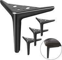 6 Zoll Möbel beine, schwarze Metall beine für Möbel 4er-Set, moderne Dreieck beine für Couch Sofa Kommode Schrank Stuhl Tisch