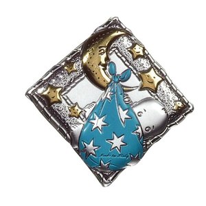 BLAZON Little Boy W/Moon Nursery Mobile 25x25mm Musical Soft <b>Toy</b> Felt <b>Stuffed</b> Wood Crib Mobile Packaged in Box - Product Image 1