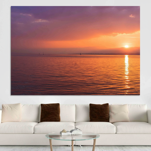 Toile imprimée vue sur l'océan au coucher du soleil : Décoration murale élégante sur le thème de la mer, ART EN VERRE TÉRMÉRÉ - Product Image 2