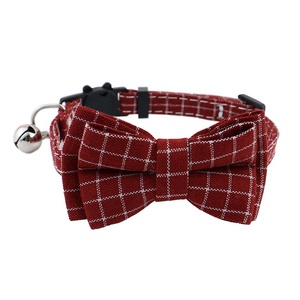 Minerva gros rayures britanniques élégant noeud papillon mignon confortable ajustement sûr rupture boucle Sashy cloche animal chat chiot collier - Product Image 6