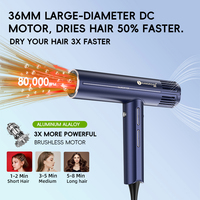 KangRoad Home Salons de beauté professionnels Sèche-cheveux portable à écran LCD Sèche-cheveux haute vitesse à moteur BLDC Sèche-cheveux plasma-ion