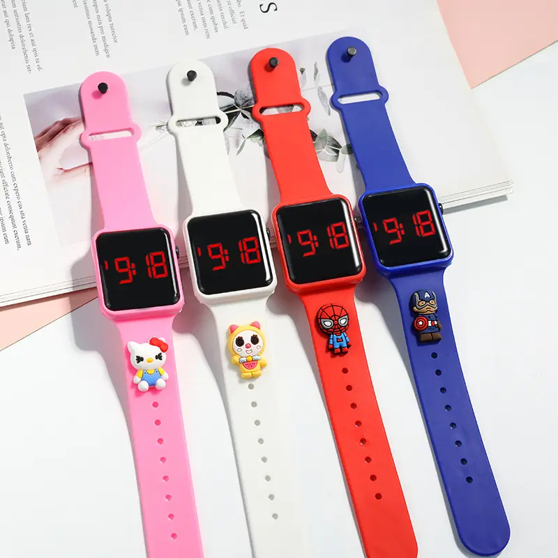 Cartoon Doll Led Watch Student Children Fashion Digital Watch Cute Square Gift Low Price Kid's Watch