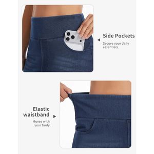 Jupe en jean stretch taille haute pour femme FOXA, longueur genou, coupe slim, avec poches - Product Image 5