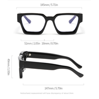 Vente chaude, montures de lunettes carrées épaisses et solides, semi-sans monture, logo personnalisé, anti-lumière bleue, lunettes de mode pour hommes et femmes, lunettes d'ordinateur