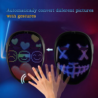 Masque facial LED Bluetooth programmable rechargeable intelligent et lumineux pour fête d'Halloween, écologique, autonomie de 10 à 12 heures, couvrant tout le visage
