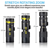 Télescope monoculaire Zoom 25-40X40-Étanche et anti-buée, avec adaptateur pour smartphone et trépied pour l'observation des oiseaux
