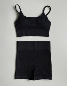 七彩时尚欧美性感瑜伽套装女式吊带文胸高腰健身短裤 - Product Image 6