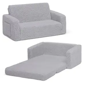 Standard Packaging Foam Children Flip-Out Sherpa 2-in-1 Convertible Sofa To Lounger For Kids