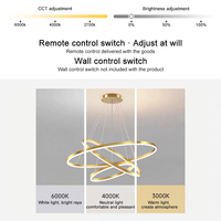Lustre LED de plafond homologué CE ROHS EMC LVD, lampe d'intérieur 70W, 3 pampilles circulaires, hauteur réglable