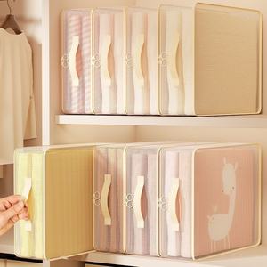 बेडरूम की अलमारी के लिए सांस लेने योग्य कपड़े भंडारण बैग संगठन वर्ग मौसमी रजाई बिस्तर दराज भंडारण बॉक्स हैंडल - Product Image 1