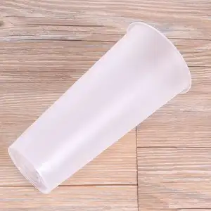 Logotipo personalizado impresso transparente pp bolha de suco injeção leite chá smoothiie copos plásticos descartáveis com tampas