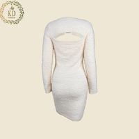 KD-Mini robe moulante en fil à logo personnalisable, coupe blanche, sexy, robe en tricot pour femmes, robe pull en mohair