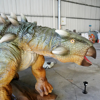 Modèle de dinosaure réaliste animatronique LONGTU Ankylosaurus avec rugissement de dinosaure réel pour exposition en parc à thème avec mouvements fluides