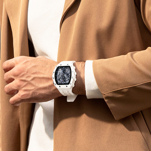 <span class=keywords><strong>Montre</strong></span> à quartz <span class=keywords><strong>TSAR</strong></span> BOMBA, fabrication directe, pour homme, <span class=keywords><strong>montre</strong></span>-bracelet de luxe de forme tonneau avec bracelet en silicone, pour la mode et les affaires - Product Image 5