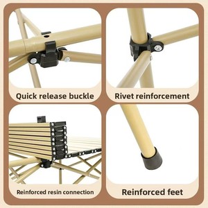 Juego de Mesa y Sillas Plegables Ovaladas de Acero al Carbono para Exteriores <span class=keywords><strong>Wen</strong></span> <span class=keywords><strong>Yan</strong></span> - Muebles Plegables Portátiles para Camping y Barbacoa - Product Image 4