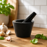 Ensemble de mortier et pilon en granit poli pour guacamole, en pierre naturelle, vente en gros
