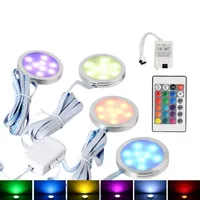 Lampu dekorasi rumah DC12V, kendali jarak jauh LED kabinet bulat Sensor cahaya