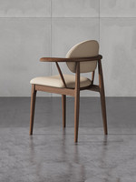 Fauteuil BST en bois massif, nouveau style chinois, luxe léger, avec coussin en cuir PU souple, fauteuil mobile haut de gamme pour salle à manger, salon ou bureau.