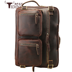 Tiding Genuine Leather Men's <b>Briefcase</b> 16-inch Laptop Bag Large Capacity Business Bag With Detachable Handle - Product Image 4