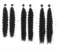 Extensions de cheveux synthétiques brésiliens lisses, noirs naturels, résistantes à la chaleur, teintes, en gros, grand emballage, haute température