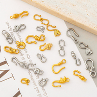 Hongtong acier inoxydable 18K plaqué or connecteurs géométriques bricolage fabrication de bijoux accessoires bijoux collier fermoir