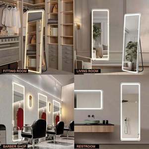 Đương đại vàng đen Nhôm đóng khung bạc đèn LED làm bằng tay treo tường làm đẹp cửa hàng cắt tóc tóc Salon gương - Product Image 6