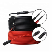 Kabel Panel surya, 1M 2M 3M 5M 10m 20m kabel konektor PV 4mm2 6mm2 dengan konektor kabel ekstensi surya 10 AWG