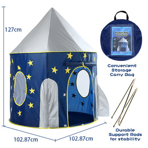RocketShip tente de jeu pour enfants vaisseau spatial Playhouse jeux d'intérieur et d'extérieur enfants <span class=keywords><strong>Pop</strong></span> Up tente anniversaire pour garçons filles bambin bébé - Product Image 1