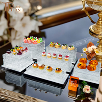 Nouveau Design Élégant Support de Présentation en Acrylique Effet Vague pour Buffets, Mariages, Banquets, Gâteaux et Desserts
