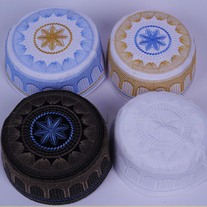 FF5611 <strong>Men</strong> Boys Polyester Embroidery Islamic <strong>Beanie</strong> Skull Cap Prayer Headwear Islamic Muslim Prayer Kufi <strong>Hat</strong> - Product Image 2