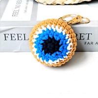 Porte-clés œil turc tricoté à la main, pendentif Nazar Boncugu porte-bonheur et de protection au crochet, décoration de sac à dos, cadeau de festival turc