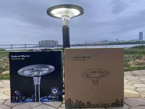 Lampadaire solaire 800W IP65 LED RGB de type UFO avec télécommande intelligente et contrôle du rythme musical pour jardin extérieur - Product Image 4