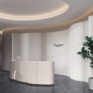 Modernes Design Restaurant Büro Verwendung Laden Trennwand Faltbare Stretch-Trennwand Akkordeon Holz Papierwand Multifunktionale Rotation - Product Image 2