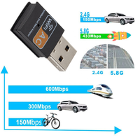 AC 600M 600m BPS RTL8811CU Chipset AC 802 11 2,4g 5,8 GHz Mini adaptador WiFi serie inalámbrico para PC de escritorio