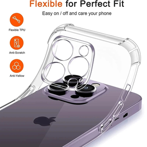 ถุงลมนิรภัยเคสซิลิโคนใสกันกระแทกสำหรับ <span class=keywords><strong>iPhone</strong></span> 16 15 14 <span class=keywords><strong>PLUS</strong></span> 13 12 MINI 11 PRO MAX กรอบด้านหลังแบบใสบางเฉียบ - Product Image 5