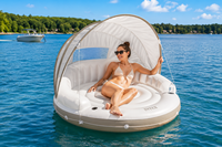 Parc aquatique gonflable de luxe personnalisé, équipements aquatiques d'extérieur, chaises longues avec parasols et dossiers, chaises flottantes