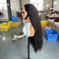 Perruques sans colle YWhair en cheveux humains vierges bruts, perruques frontales en dentelle 5*5, super double drawn, lisses et crépus, en cheveux humains brésiliens