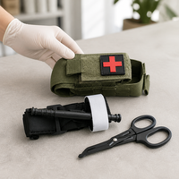 Trousse de premiers secours portable ISO13485 pour l'extérieur, poignée D-Grip, tactique, étanche IPX-6, matériau en nylon de haute qualité