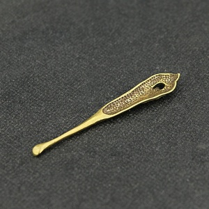 Messing Ambachten Bloem Oor Lepel Bloem Hanger Sieraden - Product Image 3