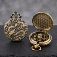 Jam Saku Mini Naga Bersayap Pemancar Api, Dadu Logam DND untuk Dungeons and Dragons