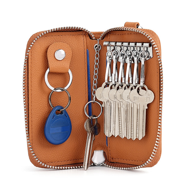 Wholesale Genuine Leather Key Case Holder Car Key Pocket Wallet Men Outdoors Key Organizer Full Grain Leather Key Bag