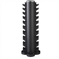 Support vertical à trois niveaux pour haltères cylindriques - Construction métallique durable et stable